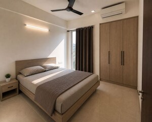 Bedroom in 2 BHK Apartment at Indiabulls One Indiabulls, Pokhran Road No Two – for Rent