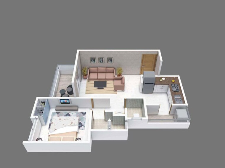 Floor Plan, green-hive 1 Bedroom 650 Sq.Ft. Apartment In Fursungi Pune 10352684