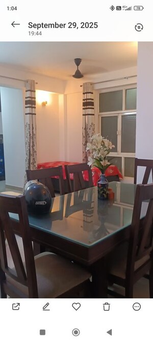 Dining area in 3 BHK Apartment at Uninav Heights Phase I, Raj Nagar Extension – for Rent