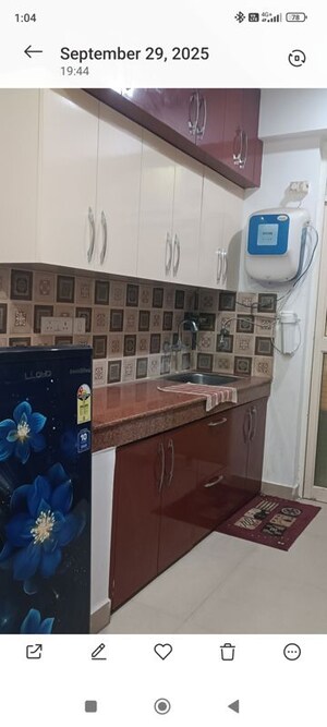 Kitchen in 3 BHK Apartment at Uninav Heights Phase I, Raj Nagar Extension – for Rent