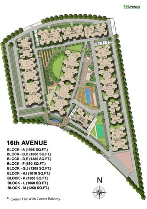 Master Plan in 2 BHK Apartment at Gaur City 2 - 16th Avenue, Sector 16c Greater Noida – for Sale
