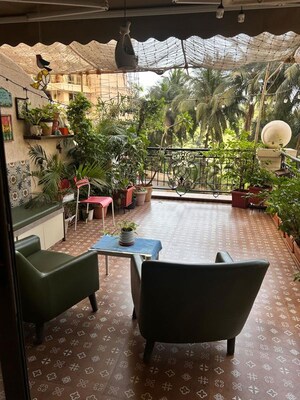 Terrace in 3 BHK Apartment at Lake Home, Powai – for Rent