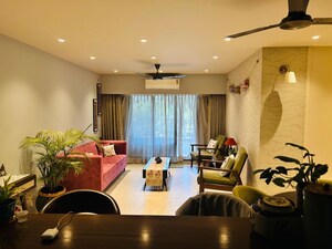 Living Room in 3 BHK Apartment at Lake Home, Powai – for Rent