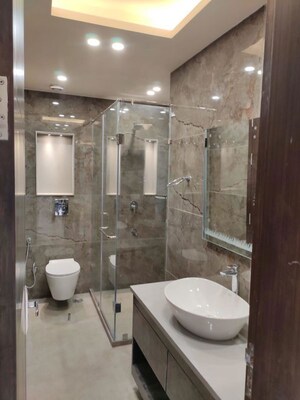 Bathroom in 3 BHK Builder Floor at Sushant Lok I – for Rent