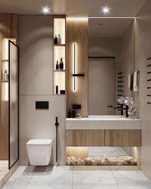 Bathroom in 3 BHK Apartment at A P Wonders, Rohini – for Sale