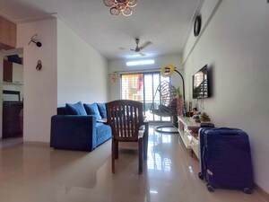 Living Room in 1 BHK Apartment at Raunak Bliss B1, Ghodbunder Road – for Rent