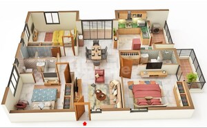 Floor Plan in 3 BHK Apartment at Prosperiti Ekam, Velmala – for Sale