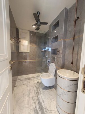 Bathroom in 3 BHK Builder Floor at Ansal Sushant Lok I, Sector 43 – for Rent