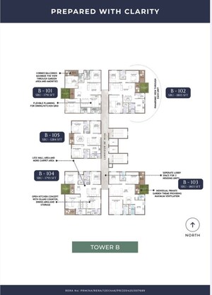 Floor Plan in 3 BHK Apartment at Amogaya Adorit, Katamnallur – for Sale