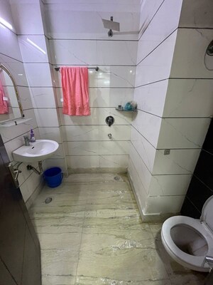 Bathroom in 3 BHK Apartment at Chattarpur – for Rent