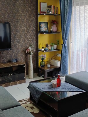 Living Room in 3 BHK Apartment at Orchid Lakeview, Bellandur – for Rent