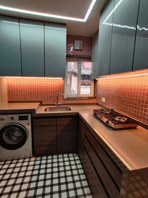 Kitchen in 3 BHK Apartment at Enpar Lotus Residency, Lower Parel – for Rent