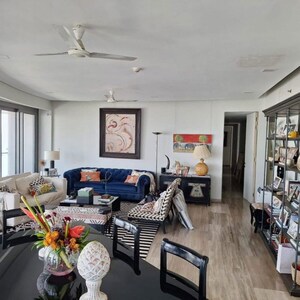 Living Room in 4 BHK Apartment at Lodha World Crest, Worli – for Rent