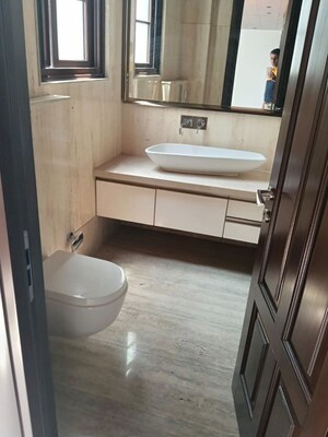 Bathroom in 4 BHK Builder Floor at Jor Bagh – for Rent