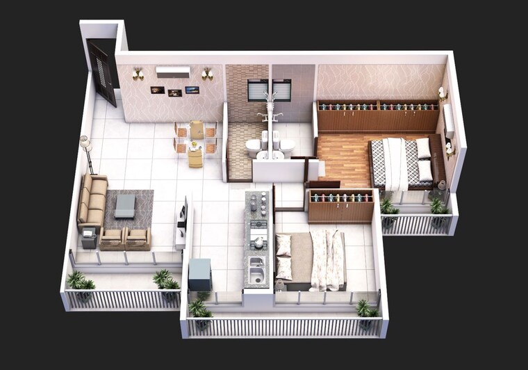 Floor Plan, infinity-icon 1 Bedroom 615 Sq.Ft. Apartment In Talegaon Navi Mumbai 10358405