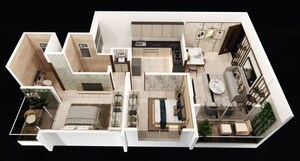 Floor Plan in 2 BHK Builder Floor at Saakshi Parva Anand, Ravet – for Sale