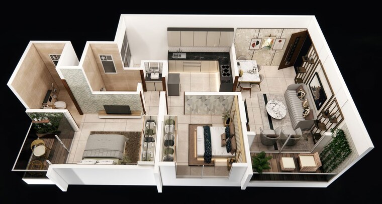 Floor Plan, saakshi-parva-anand 2 Bedroom 771 Sq.Ft. Builder Floor In Ravet Pune 10358492