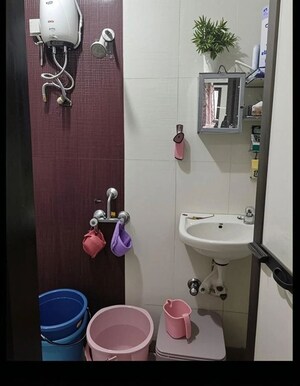 Bathroom in 1 BHK Apartment at Vihang Valley Phase 3, Kasarvadavali – for Rent