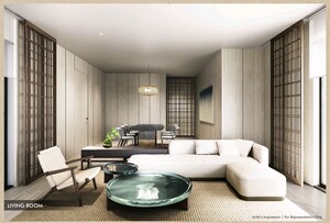 Living Room in 4 BHK Apartment at Krisumi Waterside Residences The Forest Reserve, Sector 36a – for Sale