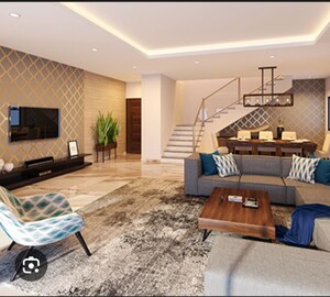 Living Room in 3 BHK Apartment at Lodha Amara, Kolshet Road – for Sale