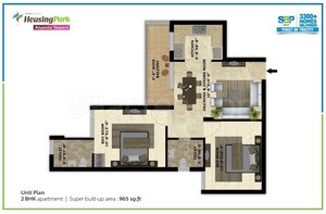 Floor Plan in 2 BHK Apartment at SBP Housing Park, Central Derabassi – for Rent