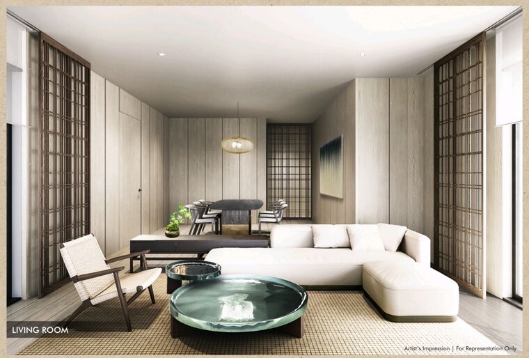 Living Room, krisumi-waterside-residences-the-forest-reserve 4 Bedroom 7575 Sq.Ft. Apartment In Sector 36a Gurgaon 10359872