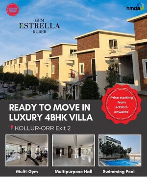 4 BHK Villa – Exterior View View at Gem Estrella Kuber, Kollur - for Sale
