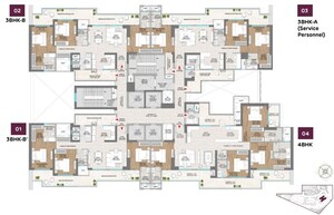 Floor Plan in 3 BHK Apartment at Adani The Marq, Sector 102a – for Sale