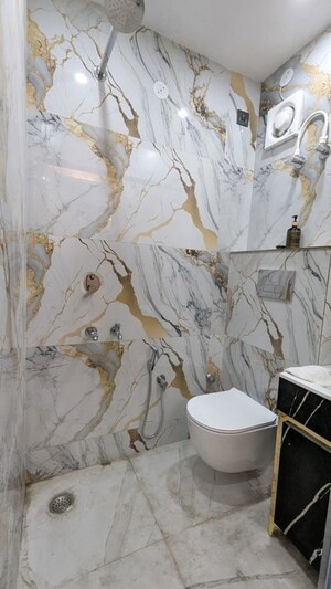 Bathroom in 3 BHK Builder Floor at Ashoka Enclave 3, Sector 35 – for Rent