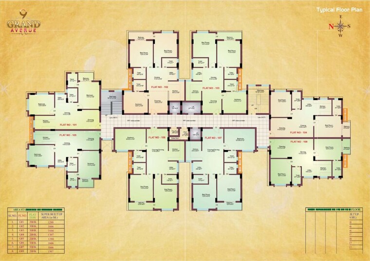 Floor Plan, dumduma 3 Bedroom 1747 Sq.Ft. Apartment In Dumduma Bhubaneswar 10360969