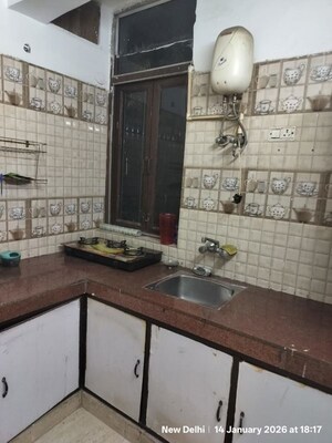 Kitchen in 1 BHK Builder Floor at Kailash Colony – for Rent