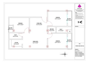 Floor Plan in 3 BHK Apartment at Dhirenpara – for Sale