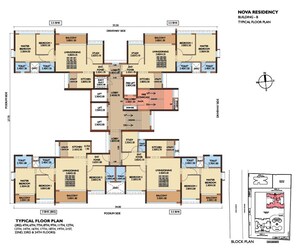 Floor Plan in 4 BHK Apartment at Magarpatta Nova, Mundhwa – for Sale