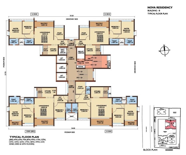 Floor Plan, magarpatta-nova 4 Bedroom 1429 Sq.Ft. Apartment In Mundhwa Pune 10361717