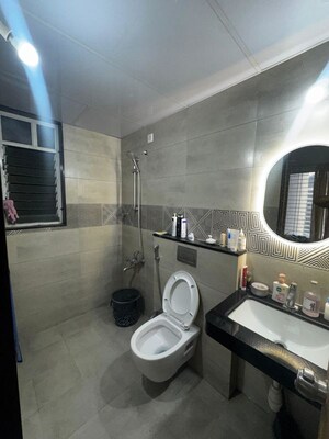 Bathroom in 2 BHK Apartment at Rama Fusion Towers Phase 2, Hinjewadi – for Rent