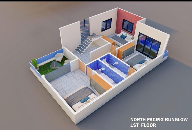 Bedroom, kamgar putala vasahat 3.5 Bedroom 1000 Sq.Ft. Villa In Kamgar Putala Vasahat Pune 10362466
