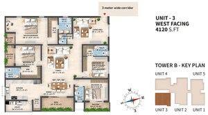 Floor Plan in 4 BHK Apartment at SAS Diamond Towers, Financial District – for Sale