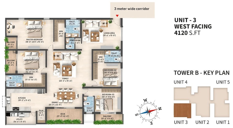 Floor Plan, sas-diamond-towers 4 Bedroom 4120 Sq.Ft. Apartment In Financial District Hyderabad 10362986