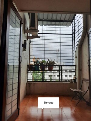Terrace in 2 BHK Apartment at Vyas Ranjeet, Kothrud – for Rent