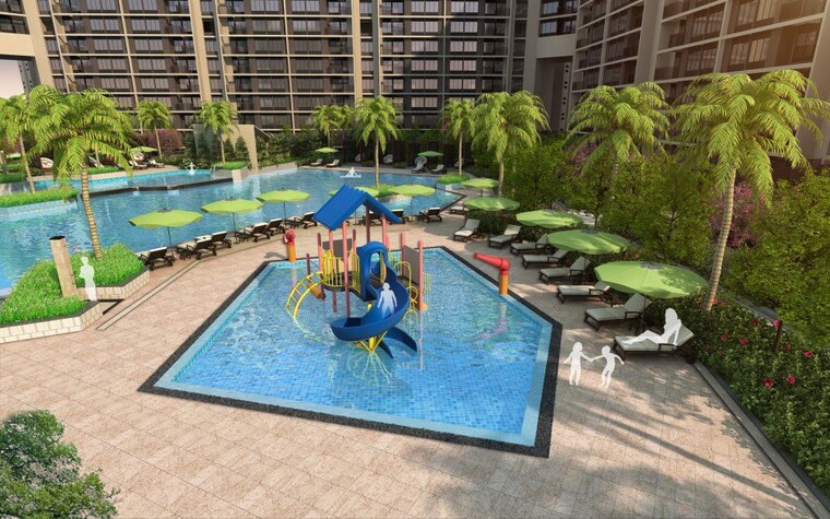Swimming Pool, kumar-palmspring-towers 2 Bedroom 834 Sq.Ft. Apartment In Undri Pune 10363418