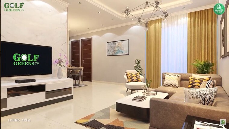 Living Room, signature-global-golf-greens 3 Bedroom 745 Sq.Ft. Apartment In Sector 79 Gurgaon 10342059