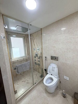 Bathroom in 3 BHK Apartment at Vasant Vihar – for Rent