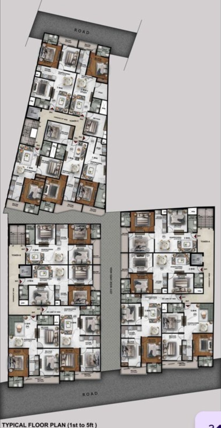 Floor Plan, sector 82 2 Bedroom 1050 Sq.Ft. Builder Floor In Sector 82 Noida 10363570