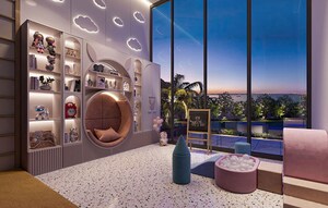 Living Room in 4 BHK Apartment at Kabra Dvayam, Worli – for Sale