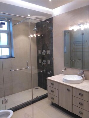 Bathroom in 3 BHK Builder Floor at Green Park Extension – for Rent