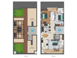 Floor Plan in 3 BHK Builder Floor at Sector 72 – for Rent