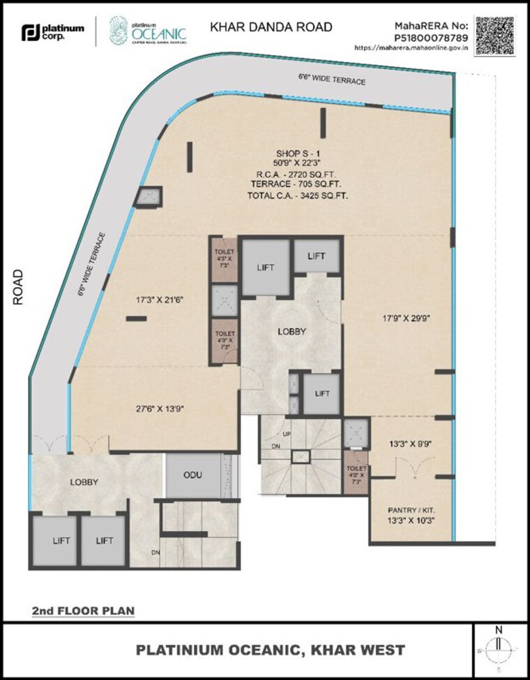 Floor Plan, platinum-oceanic Commercial Showroom 2250 Sq.Ft. In Khar West Mumbai 10365663