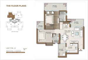 Floor Plan in 2.5 BHK Apartment at M3M Capital, Sector 113 – for Sale
