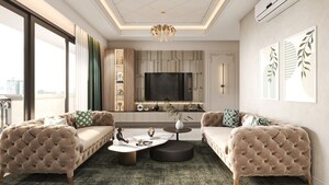 Living Room in 4 BHK Builder Floor at DLF Garden City Independent Floors, Sector 92 – for Sale
