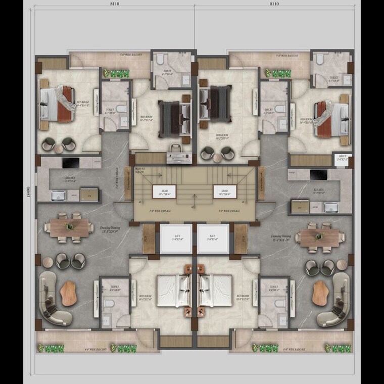 Floor Plan, dlf-garden-city-independent-floors 4 Bedroom 269 Sq.Yd. Builder Floor In Sector 92 Gurgaon 10366251